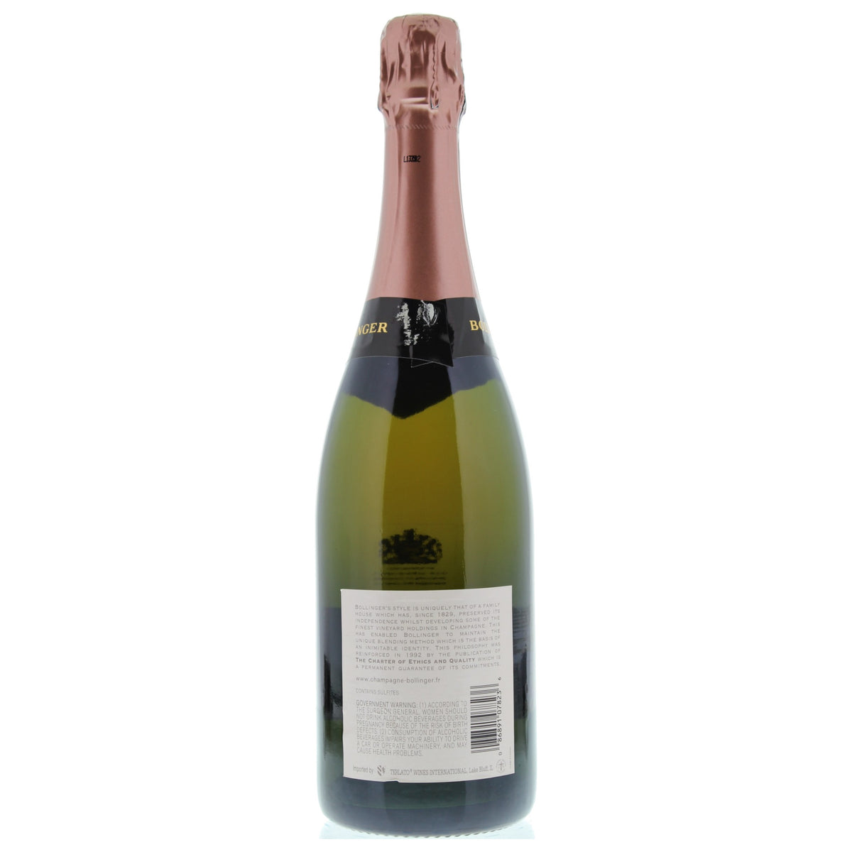 NV Bollinger Rose back label