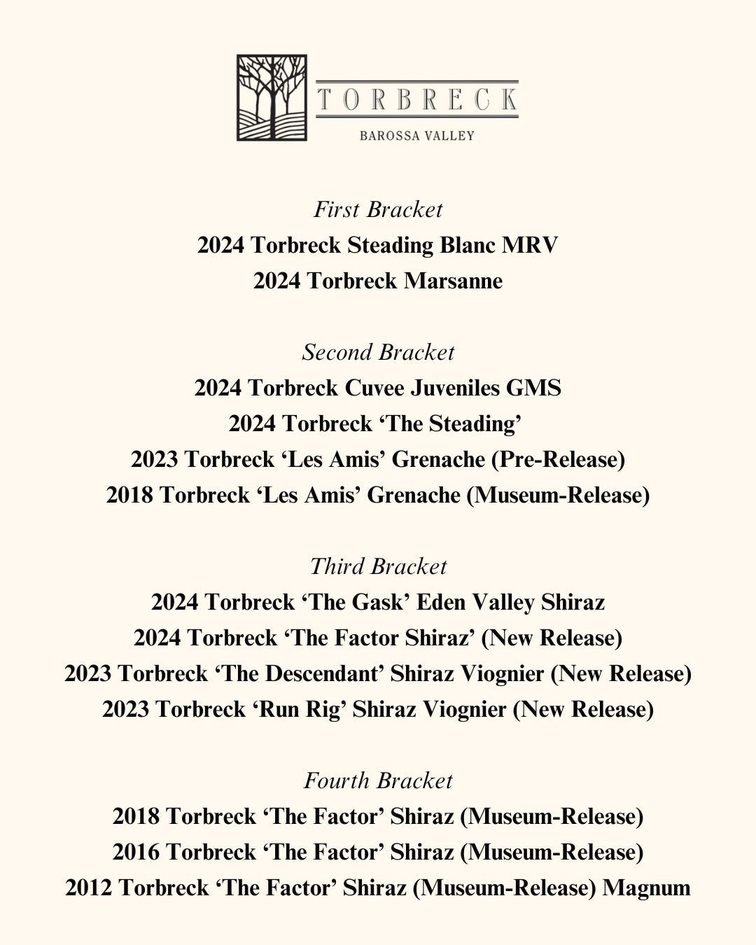 Torbreck Dinner | Mon June 29