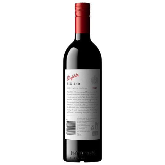 2020 Penfolds Bin 150 Marananga Shiraz back label