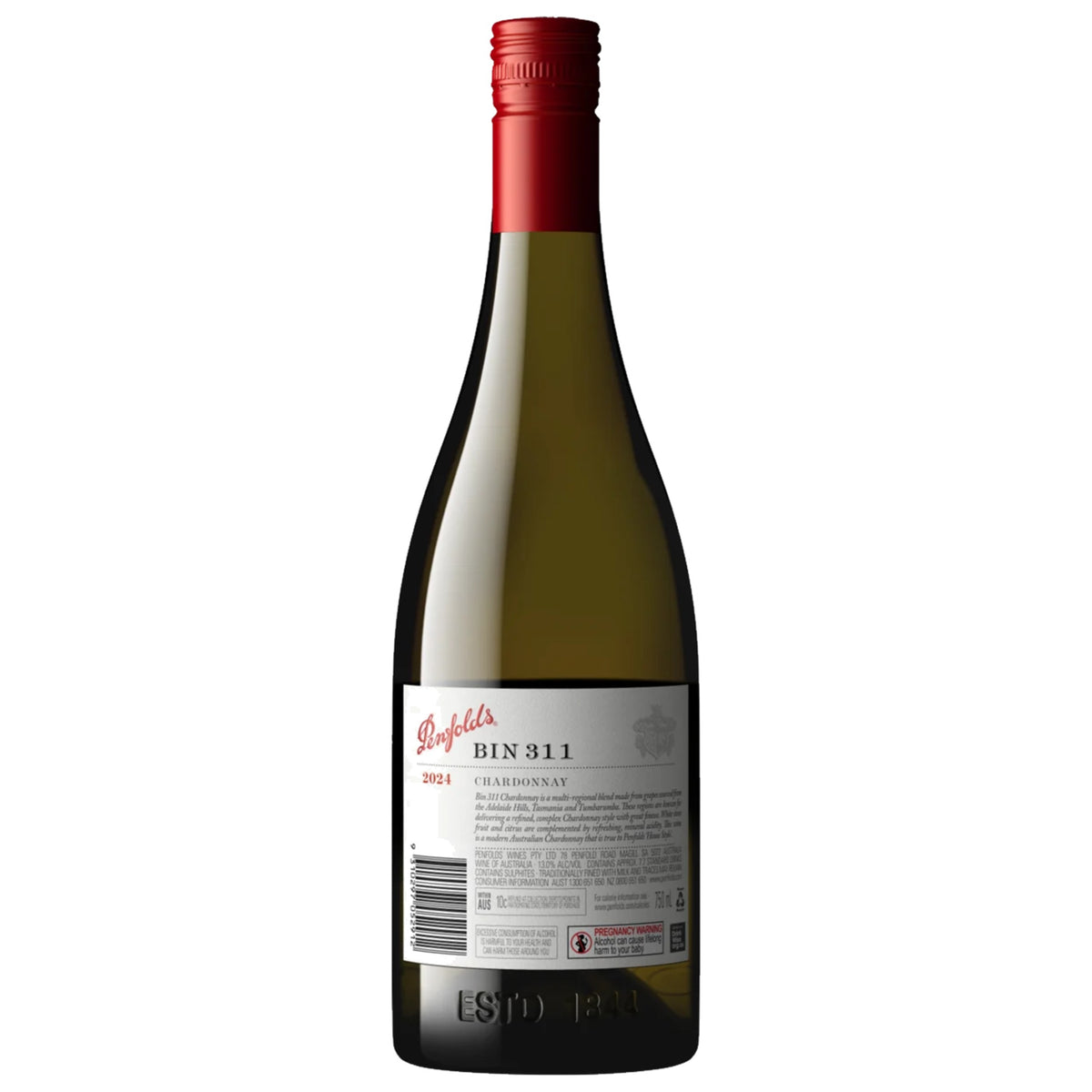 2024 Penfolds Bin 311 Chardonnay back label