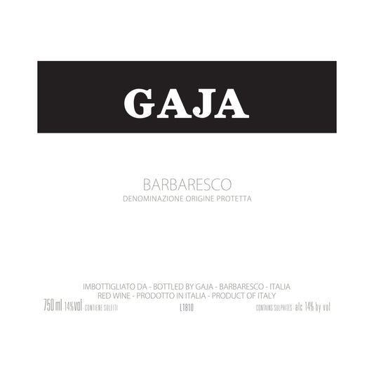 2017 Gaja Barbaresco front label