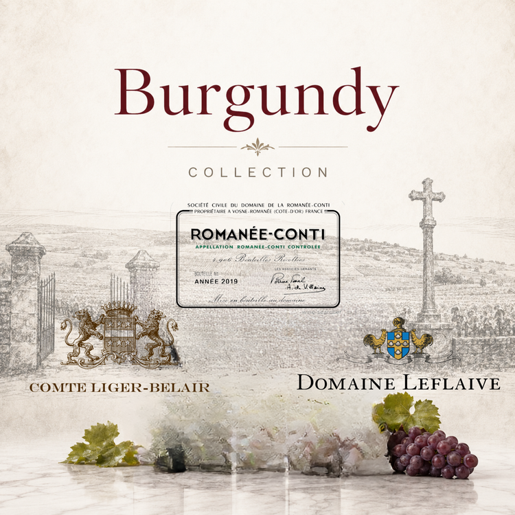 Burgundy wine collection featuring premium French Pinot Noir and Chardonnay from renowned domaines across Burgundy.