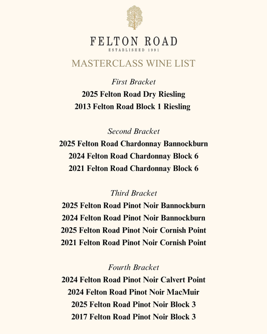 Felton Road Winemaker Masterclass | Mon July 27