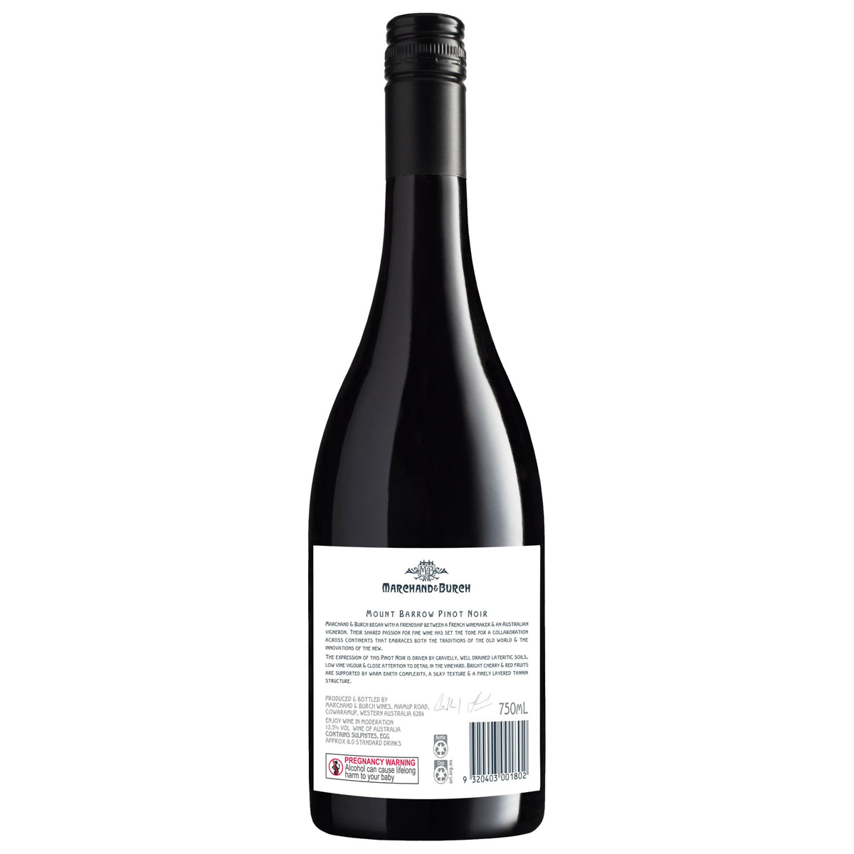 2023 Marchand & Burch Mount Barrow Pinot Noir back label