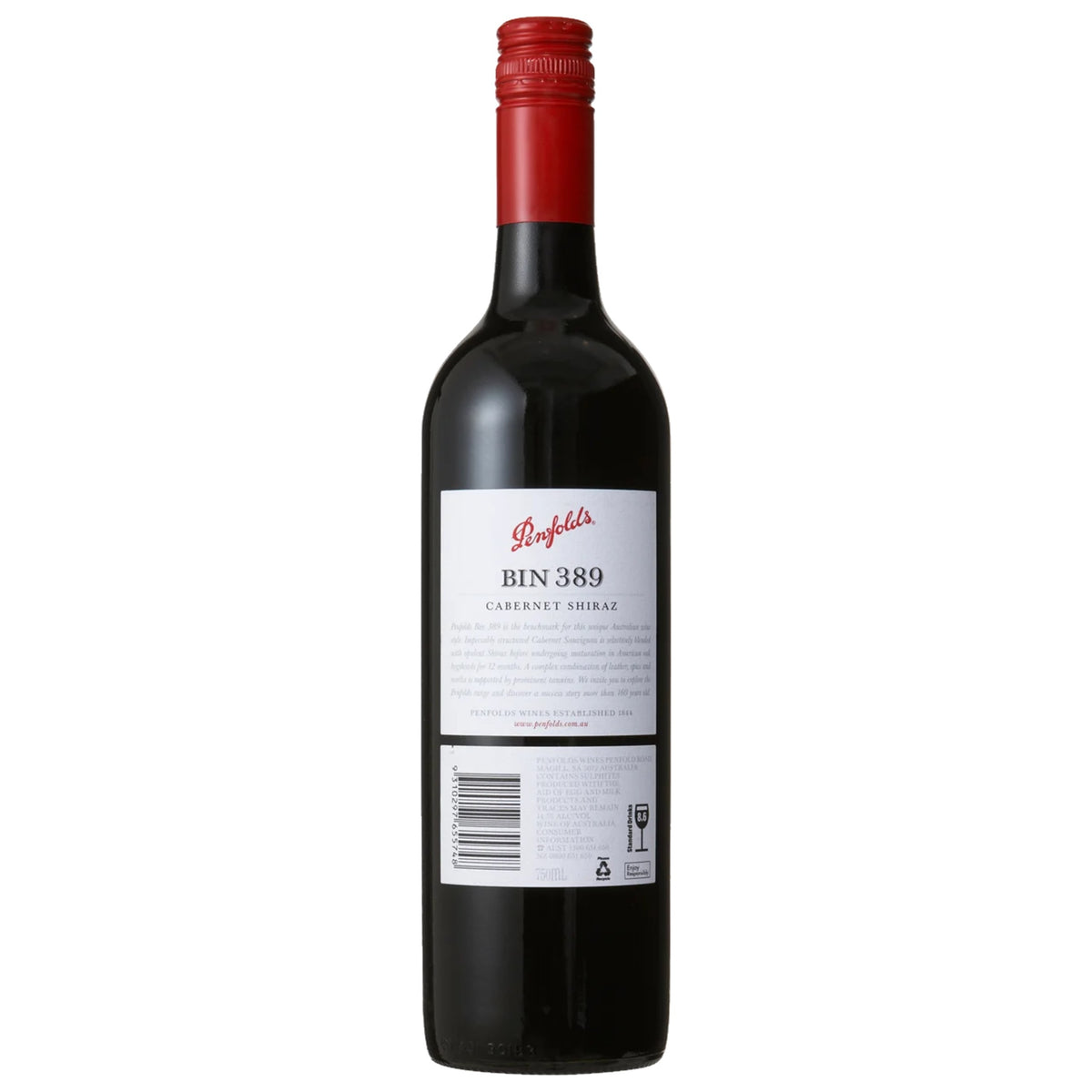 2006 Penfolds Bin 389 Cabernet Shiraz [Museum] back label