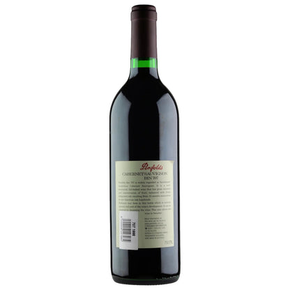1998 Penfolds Bin 707 Cabernet Sauvignon back label